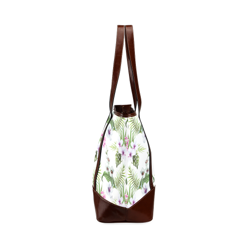 Tropical Hibiscus and Palm Leaves Tote Handbag (Model 1642)
