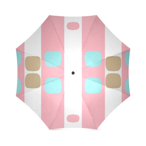 pastel stripes with dots umbrella Foldable Umbrella (Model U01)