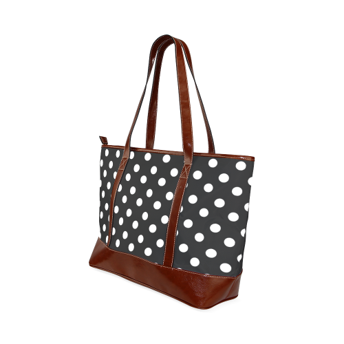 Black Polka Dots Tote Handbag (Model 1642)