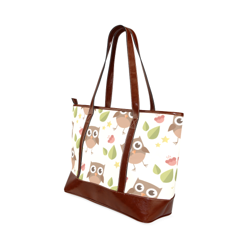 Modern Retro Owl Pattern Tote Handbag (Model 1642)