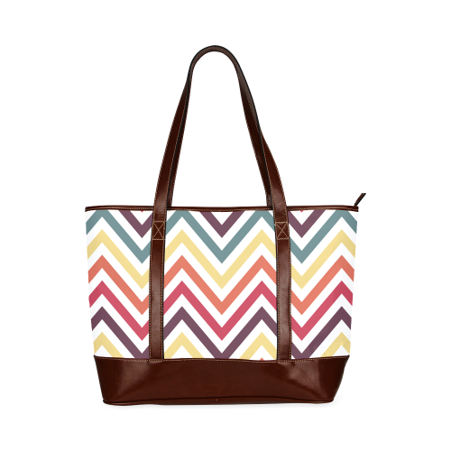 Colorful Modern Chevron Tote Handbag (Model 1642)