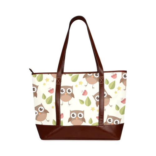 Modern Retro Owl Pattern Tote Handbag (Model 1642)