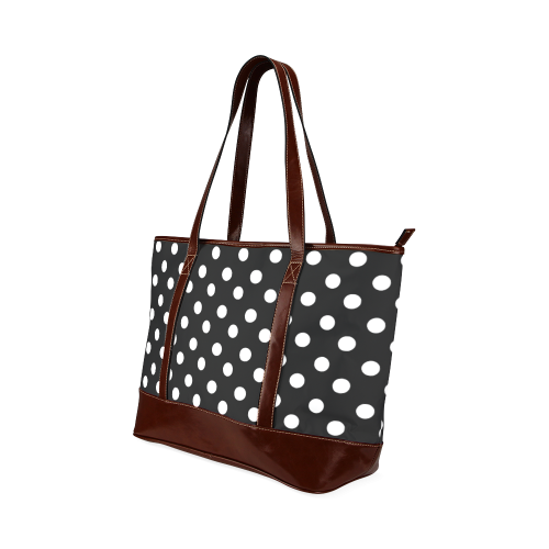 Black Polka Dots Tote Handbag (Model 1642)