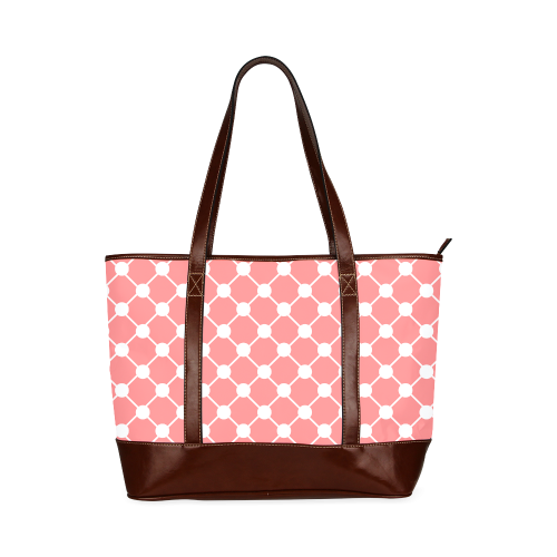 Coral Trellis Dots Tote Handbag (Model 1642)