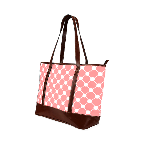 Coral Trellis Dots Tote Handbag (Model 1642)