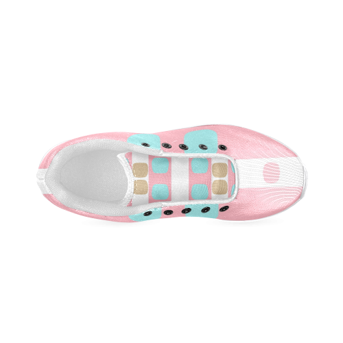 Running shoes -pastel stripes with dots Women’s Running Shoes (Model 020)