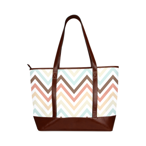 Choco Latte Chevron Tote Handbag (Model 1642)