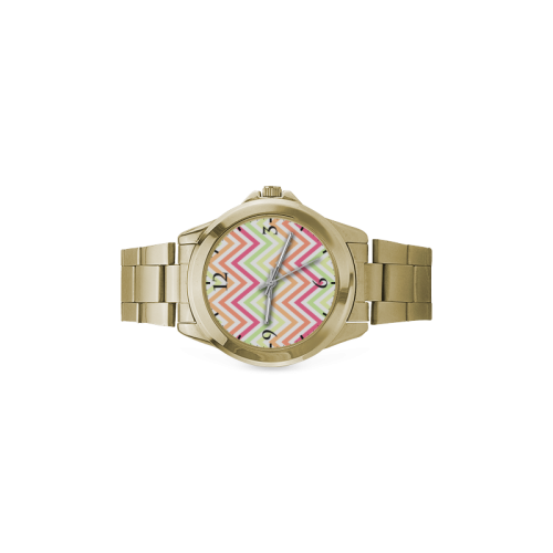 Chic Chevron Custom Gilt Watch(Model 101)