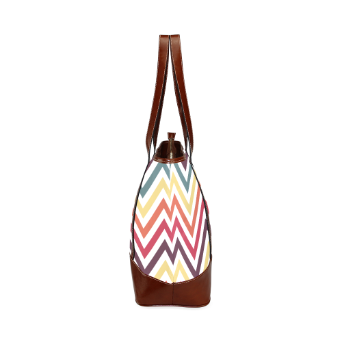 Colorful Modern Chevron Tote Handbag (Model 1642)