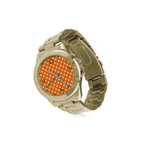 Orange Polka Dots Custom Gilt Watch(Model 101)