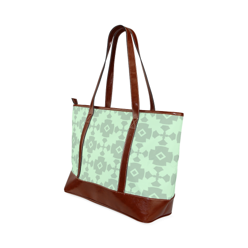 Mint Green Geometric Tile Pattern Tote Handbag (Model 1642)