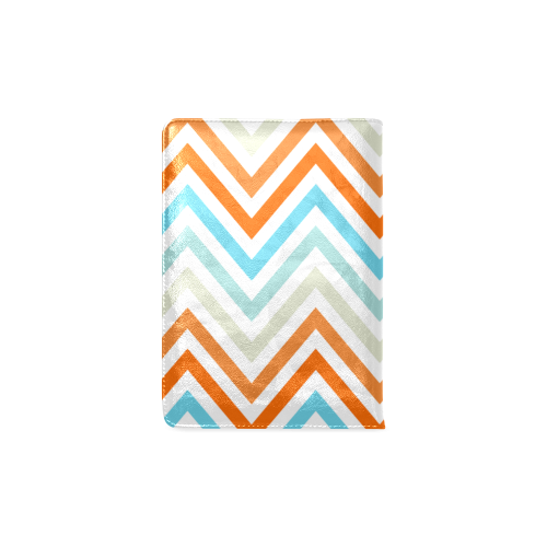 Aqua Orange Chevron Custom NoteBook A5