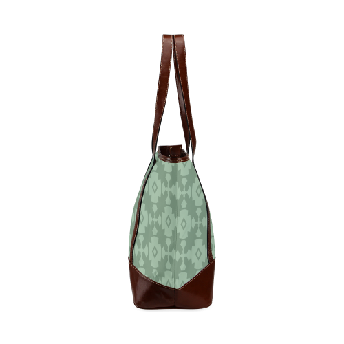Green Geometric Tile Pattern Tote Handbag (Model 1642)