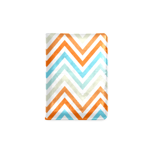 Aqua Orange Chevron Custom NoteBook A5