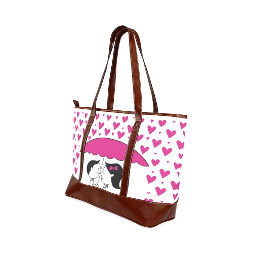 Romantic Couple With Hearts Tote Handbag (Model 1642)