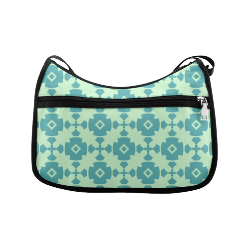 Teal Mint Geometric Tile Pattern Crossbody Bags (Model 1616)