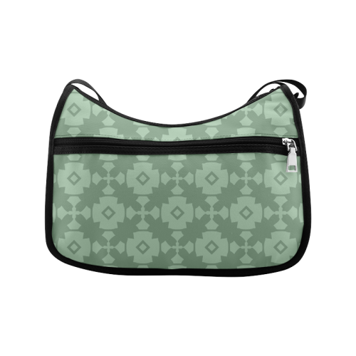 Green Geometric Tile Pattern Crossbody Bags (Model 1616)