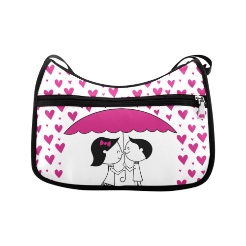 Romantic Couple With Hearts Crossbody Bags (Model 1616)