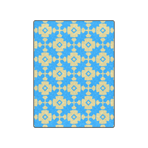 Blue Gold Geometric Blanket 50"x60"