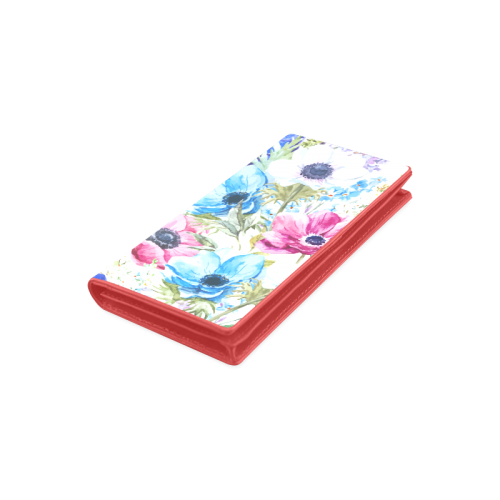 Watercolor Floral Pattern Women's Leather Wallet (Model 1611)