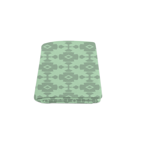 Mint Green Geometric Tile Pattern Blanket 50"x60"