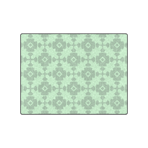 Mint Green Geometric Tile Pattern Blanket 50"x60"