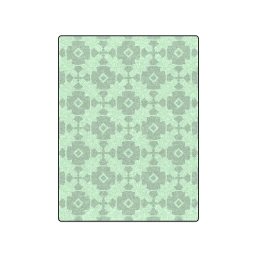 Mint Green Geometric Tile Pattern Blanket 50"x60"