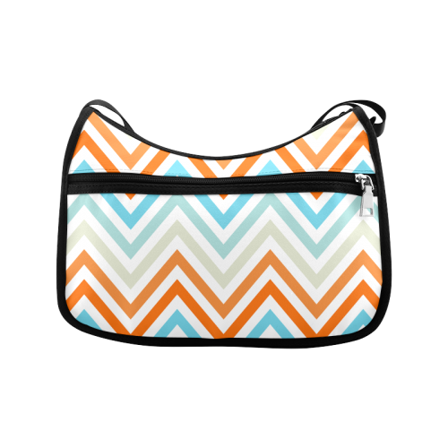 Aqua Orange Chevron Crossbody Bags (Model 1616)