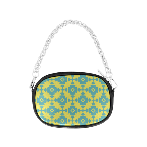 Yellow Teal Geometric Tile Pattern