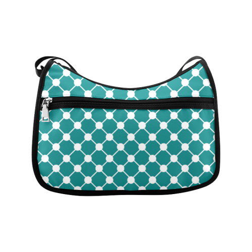 Teal Trellis Dots Crossbody Bags (Model 1616)