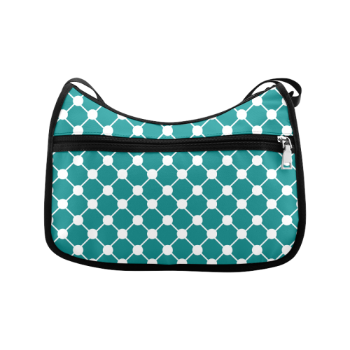 Teal Trellis Dots Crossbody Bags (Model 1616)