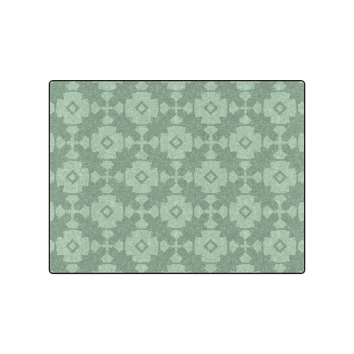 Green Geometric Tile Pattern Blanket 50"x60"