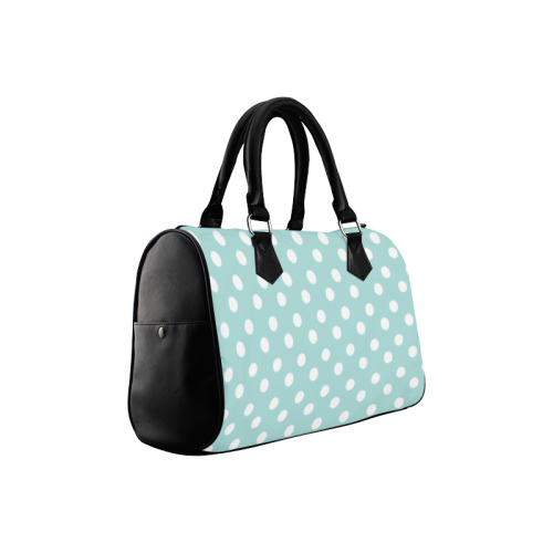 Light Blue Polka Dots Boston Handbag (Model 1621)