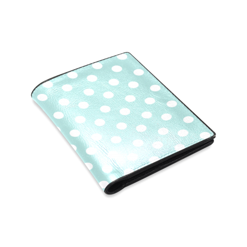 Light Blue Polka Dots Men's Leather Wallet (Model 1612)