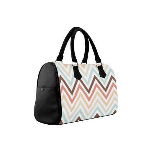 Choco Latte Chevron Boston Handbag (Model 1621)