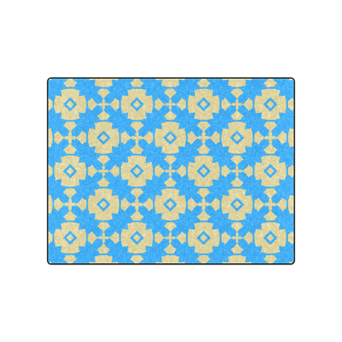 Blue Gold Geometric Blanket 50"x60"