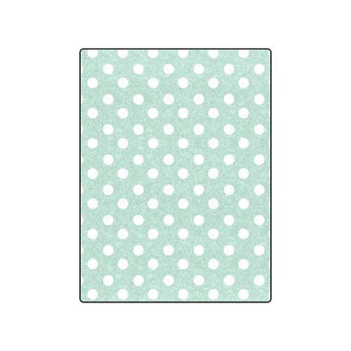 Aqua Polka Dots Blanket 50"x60"