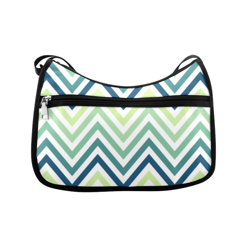 Teal Blue Mint Chevron Crossbody Bags (Model 1616)