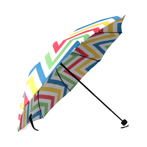 Green Red Chevron Foldable Umbrella (Model U01)