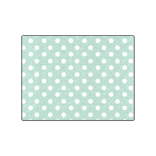 Aqua Polka Dots Blanket 50"x60"