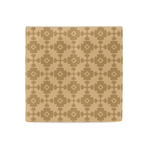 Dark tan Geometric Tile Pattern Women's Leather Wallet (Model 1611)