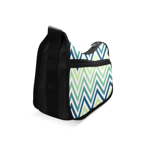 Teal Blue Mint Chevron Crossbody Bags (Model 1616)