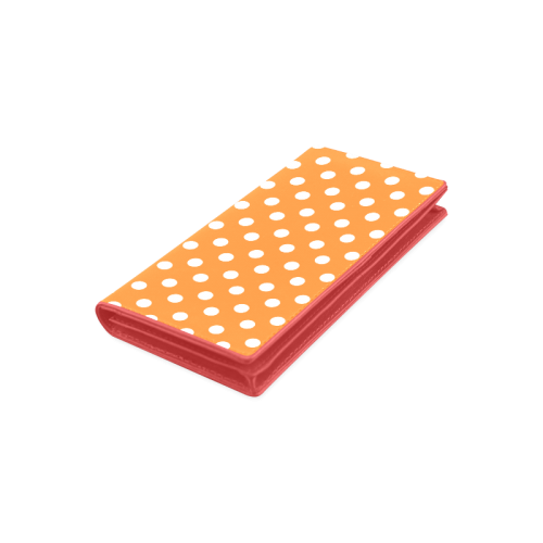 Orange Polka Dots Women's Leather Wallet (Model 1611)