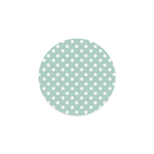 Aqua Polka Dots Round Coaster