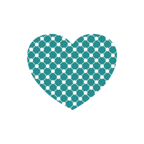 Teal Trellis Dots Heart-shaped Mousepad