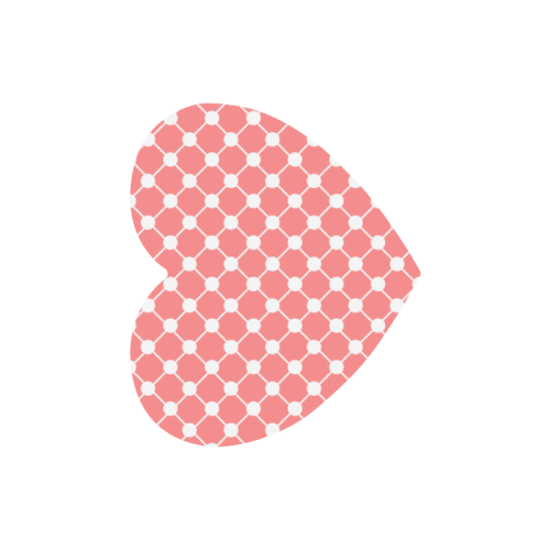 Coral Trellis Dots Heart-shaped Mousepad