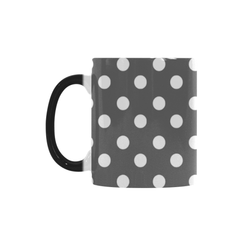 Gray Polka Dots Custom Morphing Mug