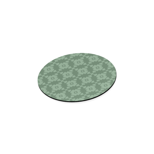 Green Geometric Tile Pattern Round Coaster