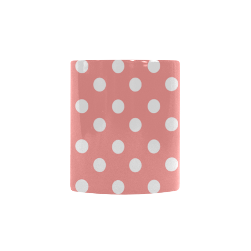Coral Pink Polka Dots Custom Morphing Mug