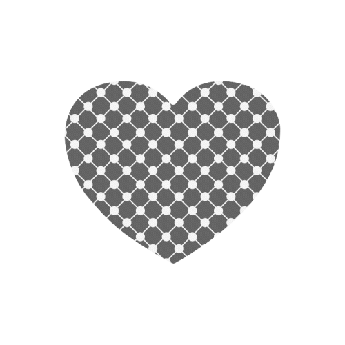 Charcoal Trellis Dots Heart-shaped Mousepad